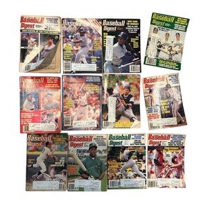 Lot 12 Vintage Issues Baseball Digest Monthly Magazines 1990 MLB